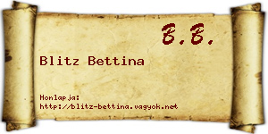 Blitz Bettina névjegykártya